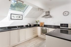 Kitchen at Heron House, self catering cottage in Rock, Cornwall